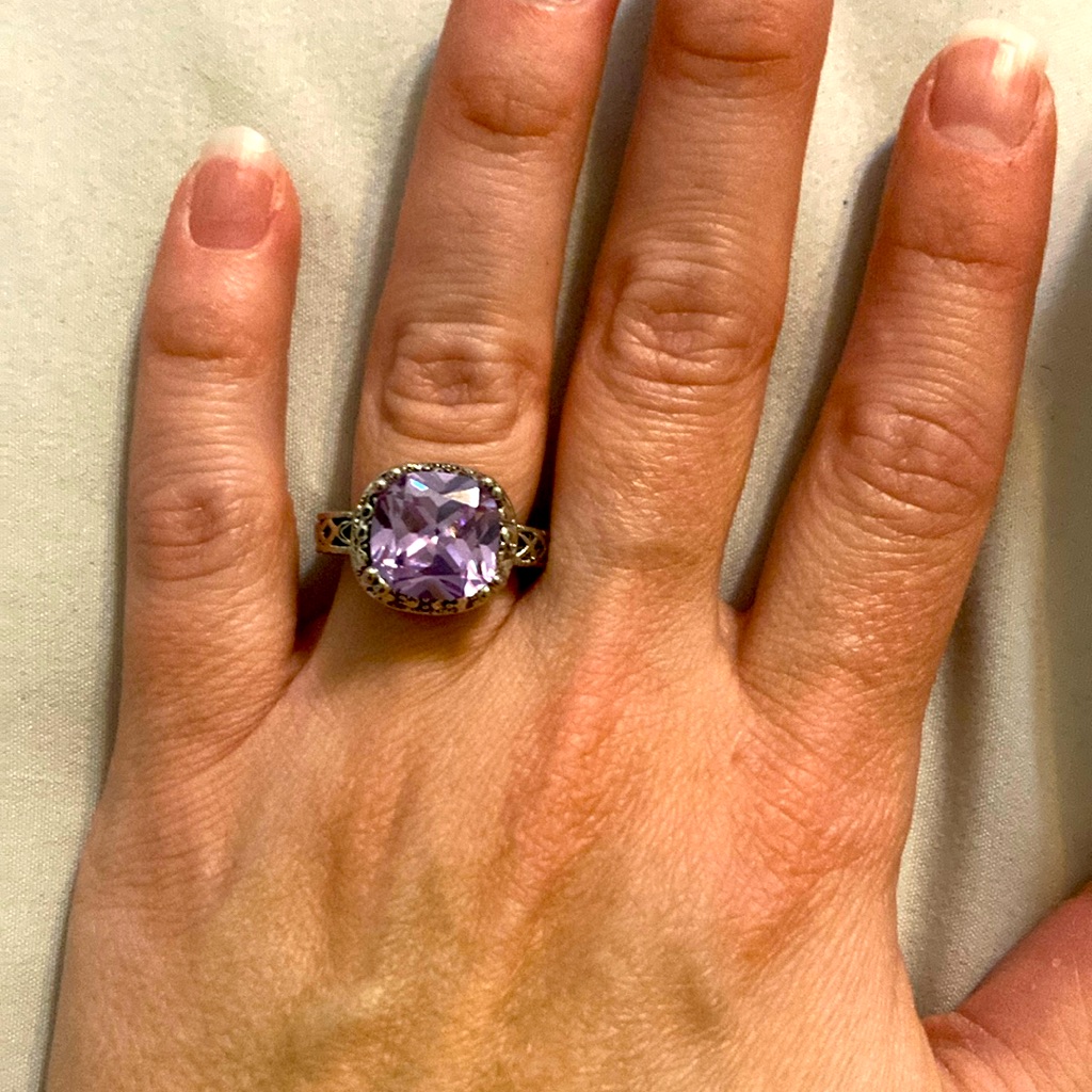 Lavender Cushion Cut Ring Size 5